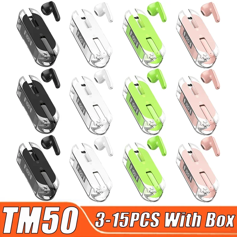 TM50 Mini Headphones Bluetooth Earphones Gaming Earbuds Wireless Headset Stereo Display 2024 New TWS Suit Bluetooth Watch Phone