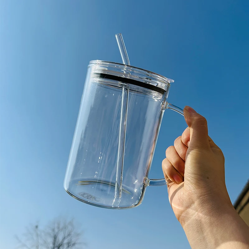 1000ml Glass Cups With Lid And Straw Drinkware Cute Coffee Mugs Big Glasses  For Drinks Water Tea Korean Milk Juice Beer Cup - AliExpress 15