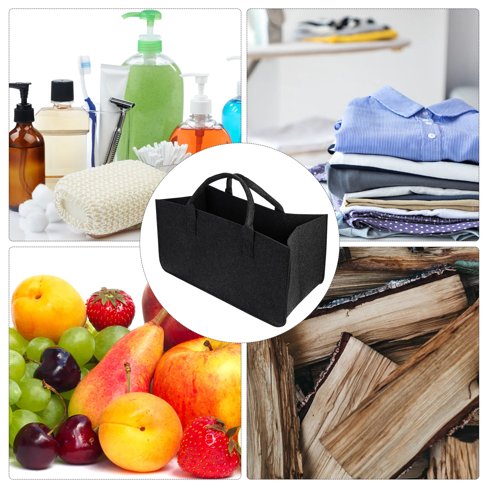 

1 pc Portable Felt Storage Bag Lightweight Foldable Firewood Organizer For Outdoor Camping Garden Tools Household Supplies