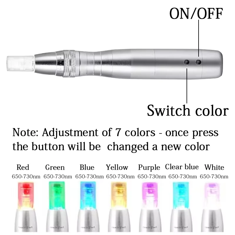 7 Color LED Light Derma Pen BB Glow Cream Microneedle Pen Set Skin Pen Microneedle Pen Skin Rejuvenation Machine