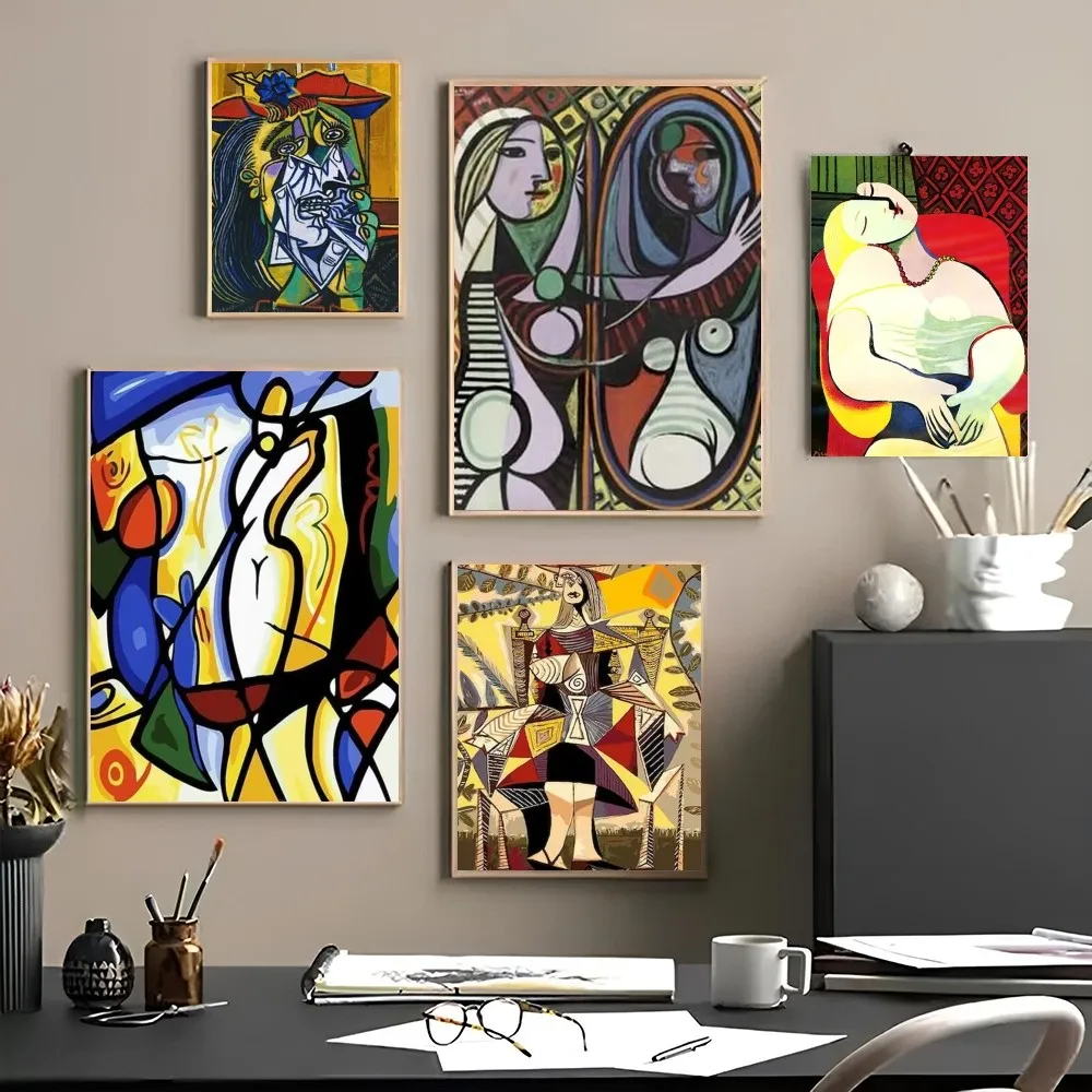 1pc Pablo Picasso na pลรณtnie abstarkcyjne obrazy plakat z nadrukiem wejลcie do sypialni domu Bar kawiarnia dekoracja artystyczny obraz