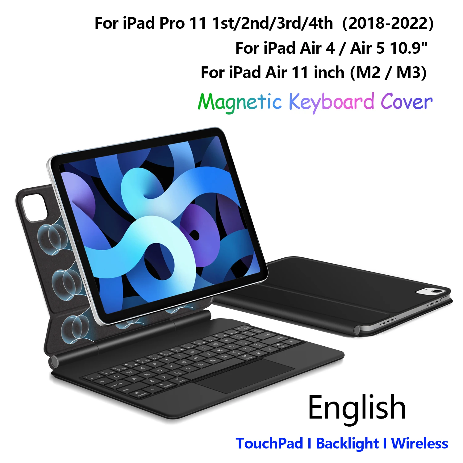 

Magic Keyboard For iPad Air 11 M3 M2 Air5 4 10.9" Case For iPad Pro 11 1st 2nd 3rd 4th Generation 2018-2022 TouchPad Backlight