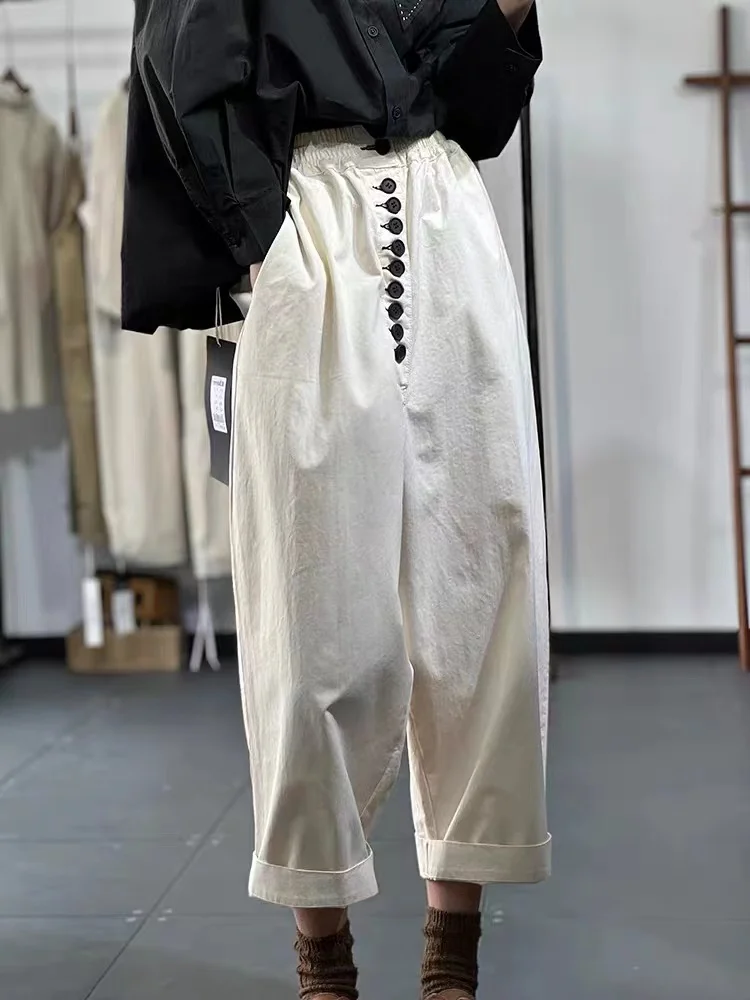 Plones hoados de pierna recta de cintura alta, plones informs para mujer, plones de pierna ancha de Color pu...