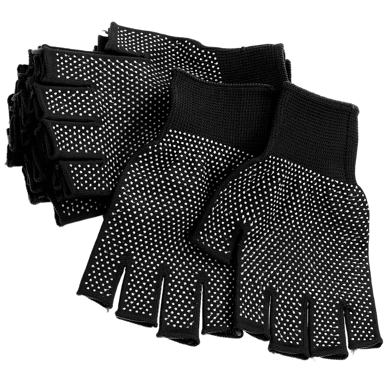 5Pairs Fingerless Work Gloves Anti-Slip Palm Breathable Fabric Warm Winter Gloves for Men Women Half Finger Touchscreen Use