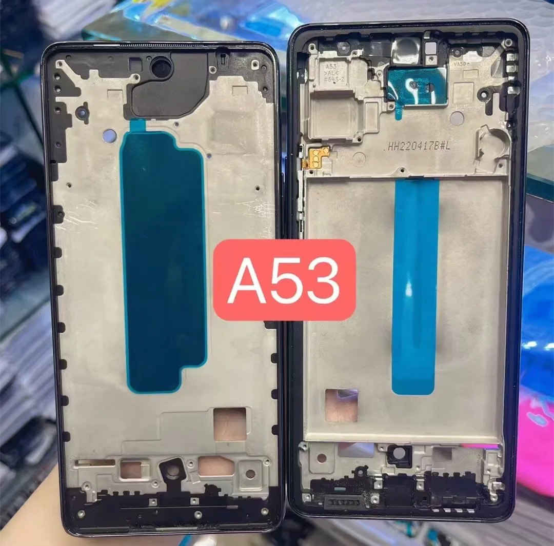 A536 Middle Frame For Samsung Galaxy A53 5G Front Housing Board LCD Bezel Repair Spare Parts + Side Buttons