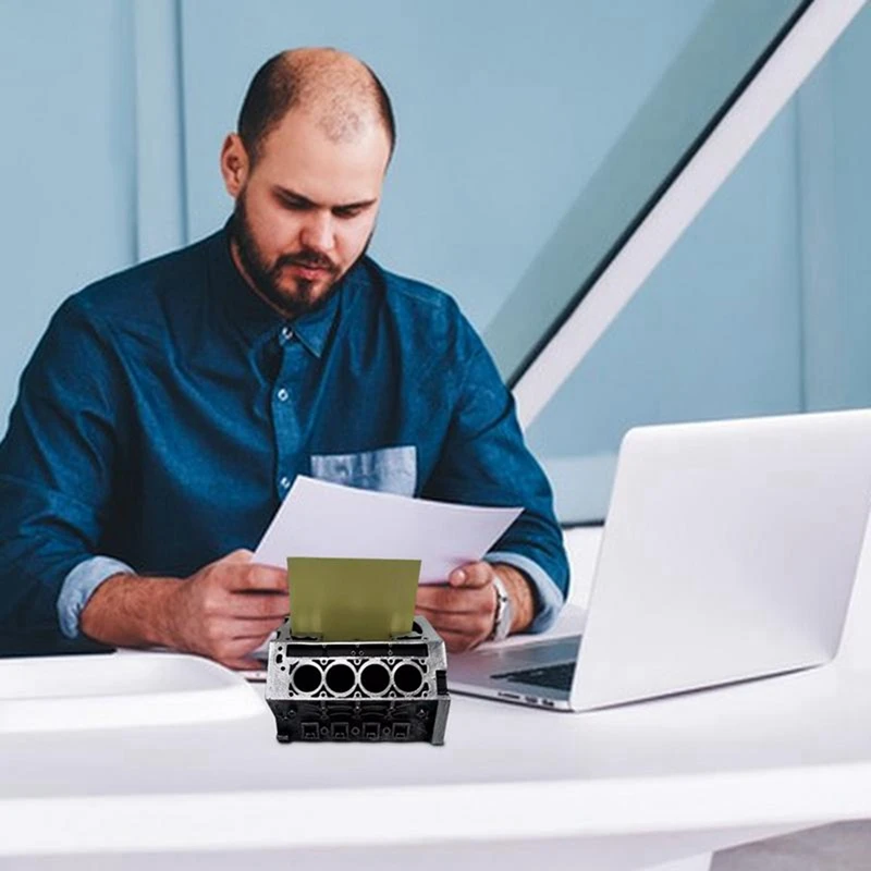 Engine Block Business Card & Pencil Holder DIY Business Card Holder Organizer Display Desk Engine Model