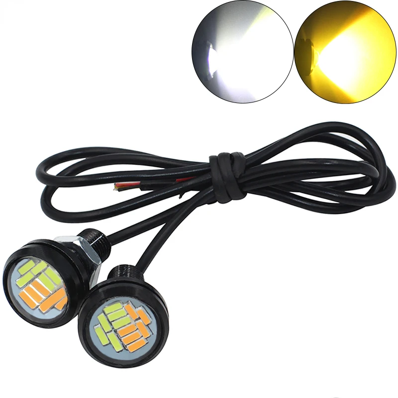 2PCS Eagle Eye Car Light Assembly Vehicle DRL LED Daytime Running Lights Backup White Parking Signal Lamp Universal Accessories