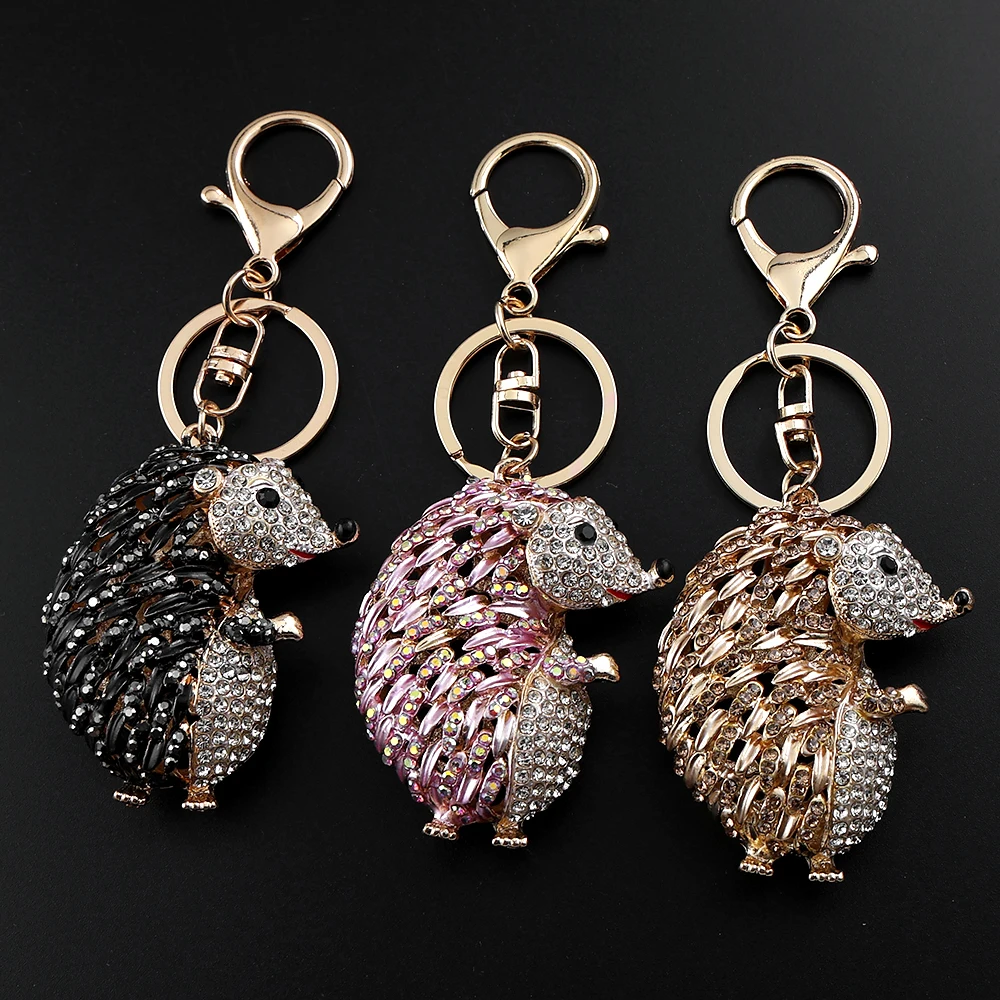 Igel-Strass-Schlüsselanhänger, niedlicher Waldtier-Taschenanhänger, Geschenk für Frauen, Teenager-Mädchen, Rucksack, Alltags-Geldbörsen-Accessoire, Schmuck – Detail 8