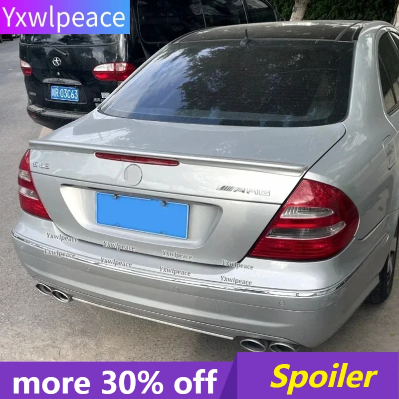 For Benz W211 2002-2009 Spoiler E240 E280 E320 E350 E63 ABS Plastic Primer Color Rear Trunk Lip Spoiler Car Accessories