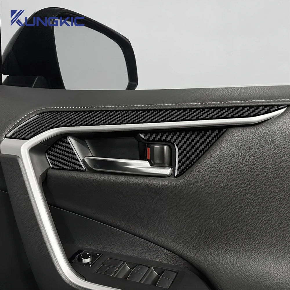 

Real Soft Carbon Fiber For Toyota RAV4 XA50 2019 2020 2021 2022 2023 2024 2025 LHD RHD Car Inner Door Handle Trim Panel Sticker