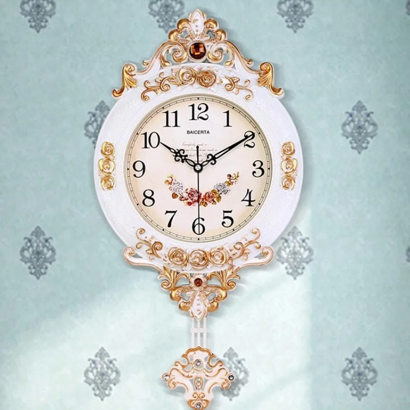 Reloj de Pared Redondo de Diseño Nórdico, Amarillo, Decoración Premium de Lujo, Reloj de Pared Digital Clásico, Relojes de Pared, Decoración del Hogar