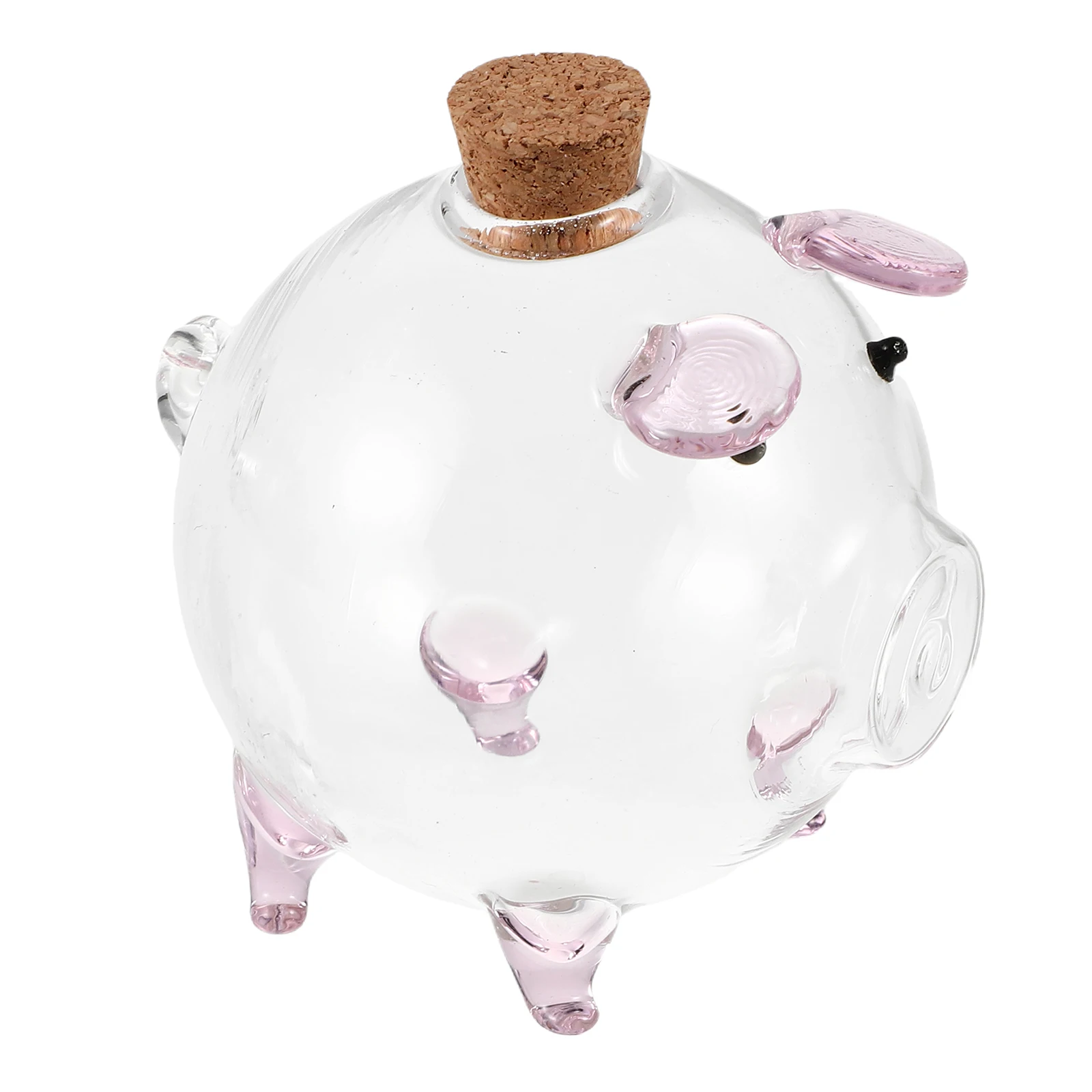 

Miniature Pig Shaped Glass Jar Transparent Storage Container DIY Wishing Bottle Home Decor Craft Ornament Small Bottle