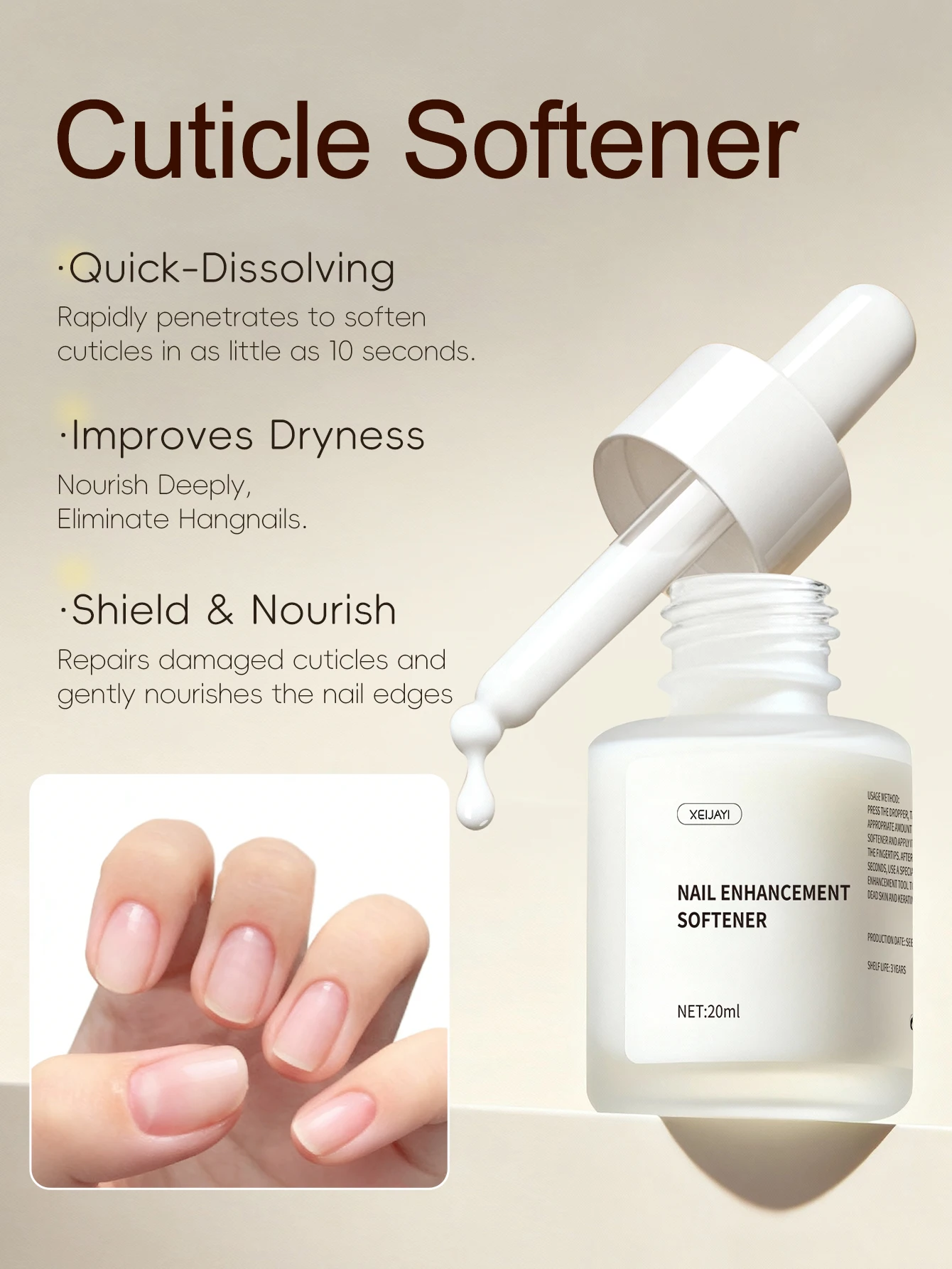 1Pc 20Ml Nail Enhancement Softener Cuticle Softener Plant Nails Nourishing Treatments For Cuticle Moisturizing Anti-barb Nail view 5