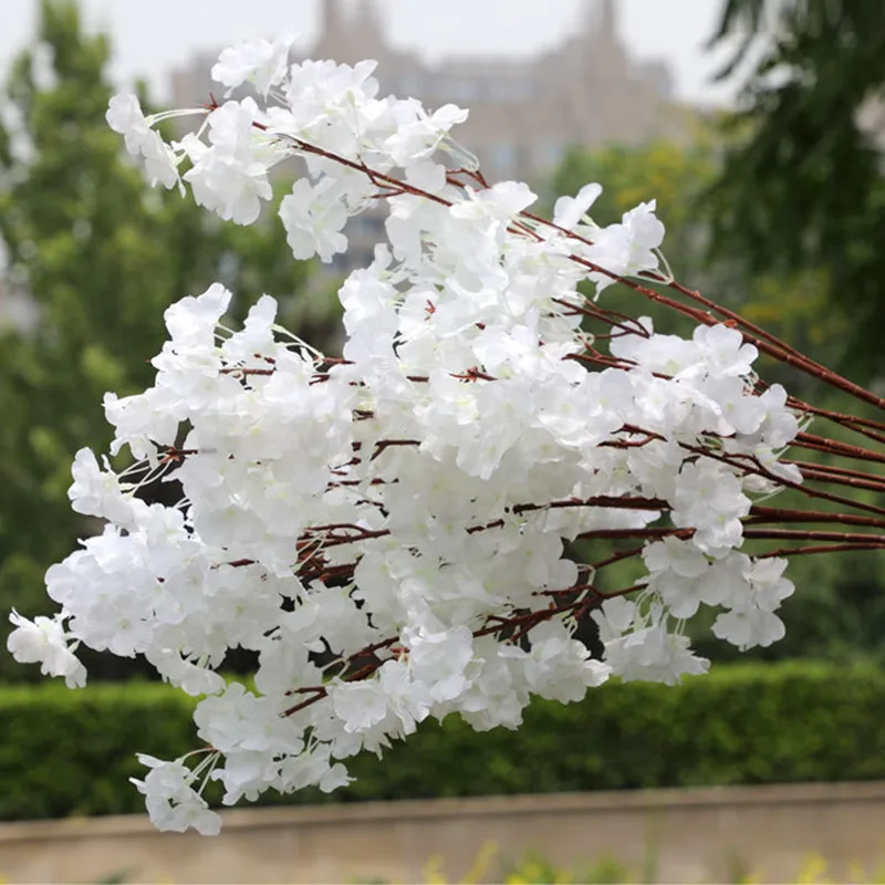 1M Artificial Flowers Cherry Blossom Branches Florals For Home Ornament Wedding Arch Decoration Garland 50Pcs