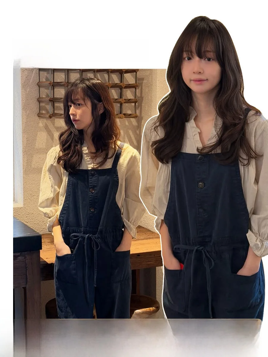 

Hanna Viaplain Women's Denim Overalls Loose Fit Design Spring Autumn High Waist Straight Leg Cotton Blend Commute Style