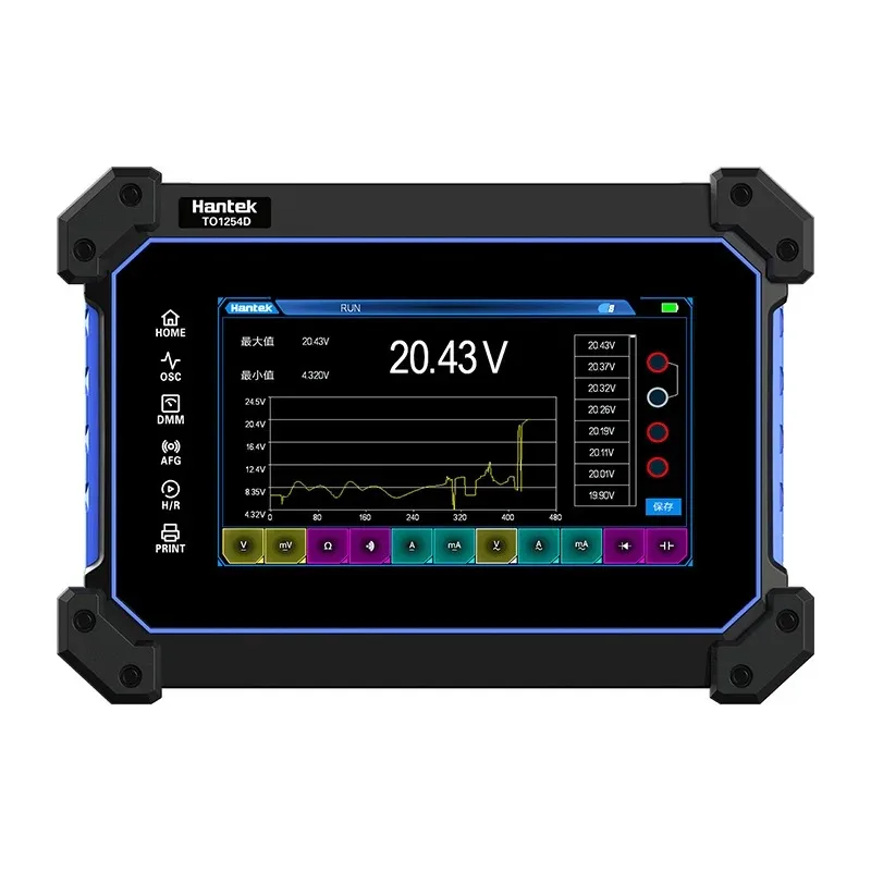 Hantai digital flat-panel oscilloscope dual-channel 110M bandwidth 1GS sampling rate small handheld flat-panel oscilloscope