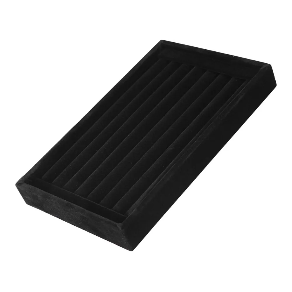 

Fashion Black Ring Display Tray Flannelette Jewelry Organizer Ring Organizer Rings Display