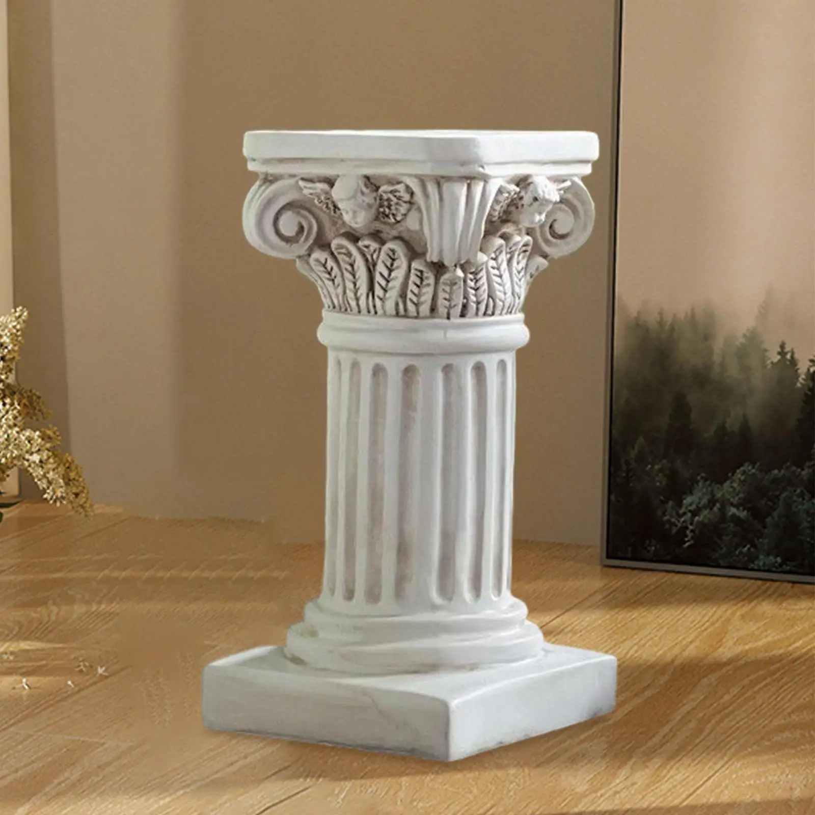 Creative Roman Pillar Statue Candlestick Plinth Base Greek Column Figurine Pedestal Stand for Layout Scene Party Decor Gifts