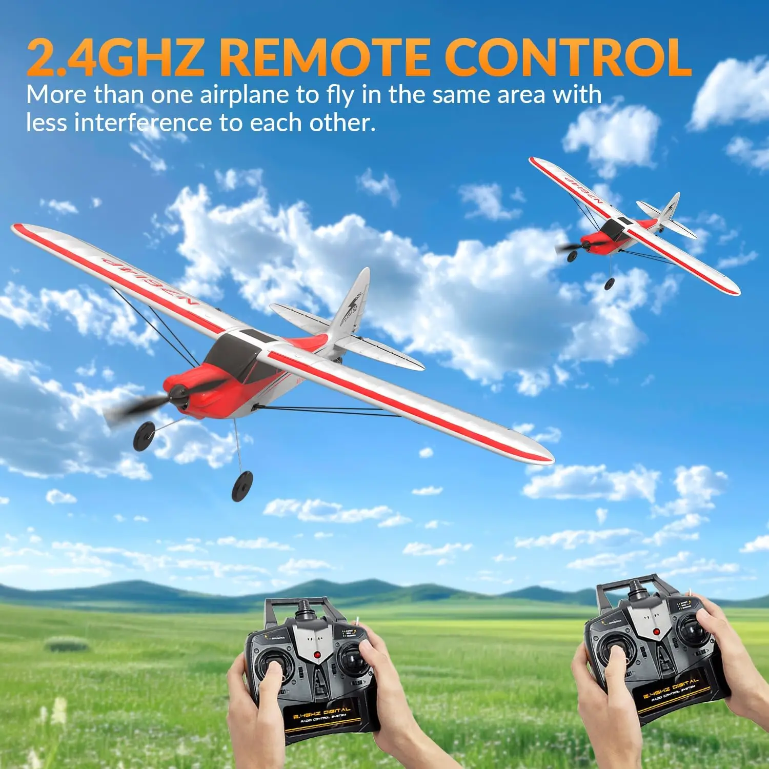Volantexrc RC Plane Trainer Sport Cub 4CH Remote Control Airplane 500mm Wingspan One-Key Aerobatic RTF RC Glider for Beginners