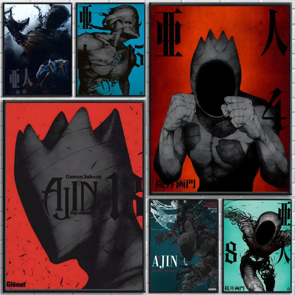 Anime A-Ajin D-Demi-Human Poster poster Self-adhesive wall stickers, suitable for room decoration, high-quality printing.