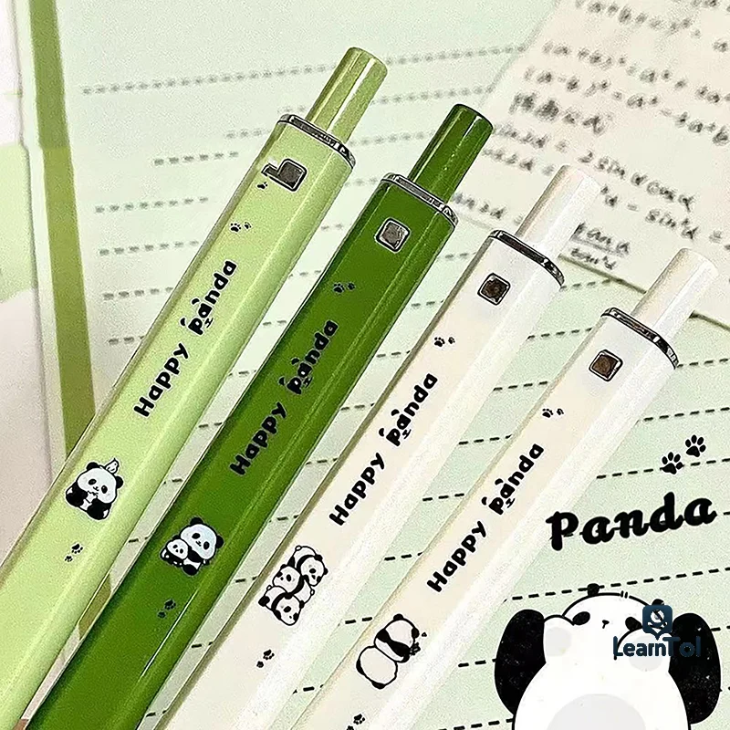 

1/4Pcs Creative Cute Cartoon Panda Gradient Color Gel Pen Kawaii Student Stationery 0.5mm Black Ink Pen School Office Supplies