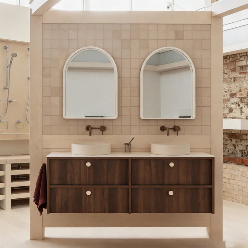 Wholesale Modern Hotel 24 72 36 48 60 Inches Bathroom Vanity with Double Sink Top Mirror Small Bathroom Basin Cabinet