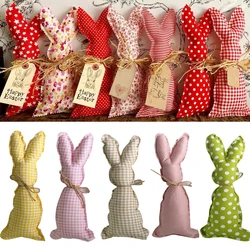 1pc Easter Cotton Fabric Rabbit Ornament Pink Yellow Rabbit Pendant for Easter Home Party Table Decoration Kids Crafts Supplies