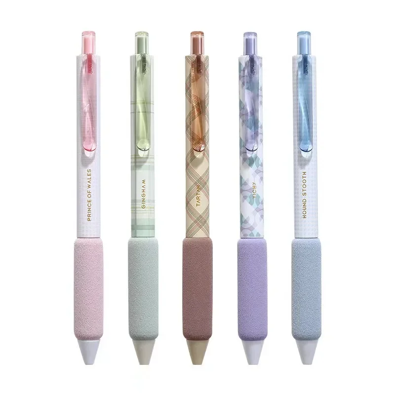 1Pcs DOMI Cute Grid Gel Pen Super Durable Writing 0.5mm Ballpoint Black Color Ink Office School Student Gift