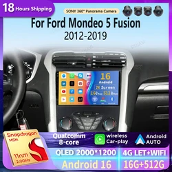 Android 16 Car Radio For Ford Mondeo 5 Fusion 2012 - 2019 Multimedia Player Stereo 2 Din GPS WIFI+4G wireless Carplay Auto DSP