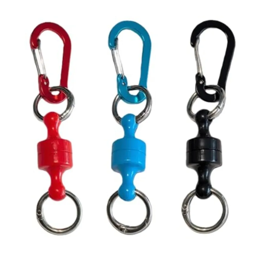 3pcs Super Strong Magnet Split Rings Keychain Hook Hangers Magnetic Net Release Holder/Refrigerator Magnets