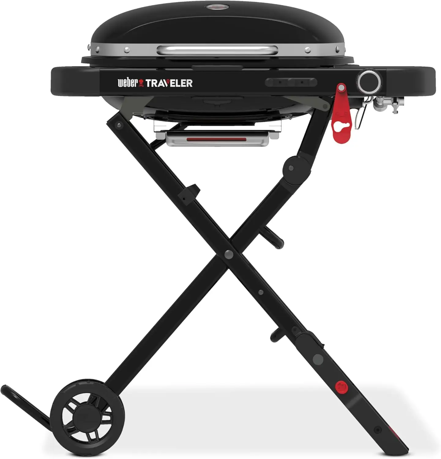 Traveler Compact Portable Gas Grill  Once the grill is folded, the lid locks automatically Roast chicken, steak, etc