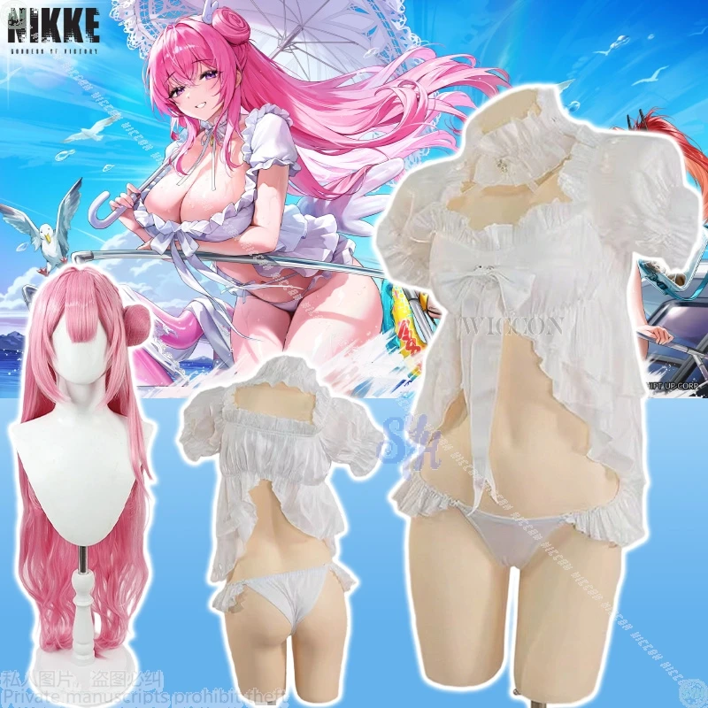 

GODDESS OF VICTORY: NIKKE Dorothy Cosplay Costume 코스프레 Sexy White Lace Bikini Summer Jirai Kei Halloween Party