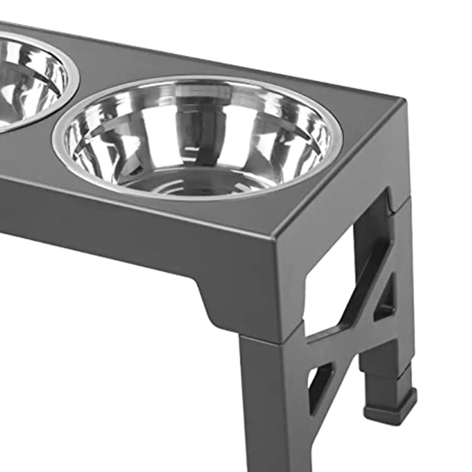 Raised Dog Bowl AntiSlip Adjustable to 5 Height 2 Stainless Steel Bowls Dog Bowl with Stand for Small Medium Large Dogs Cats