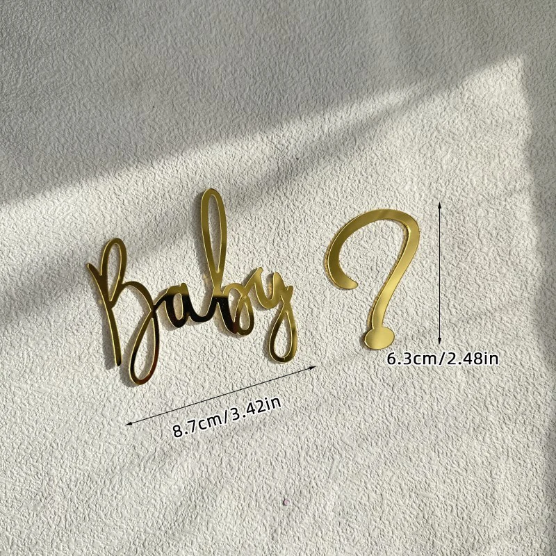 Entzückender Süßer Wochenend-Acryl-Kuchenaufsatz mit „Oh Baby“-Design für Babyparty, Geschlechtsoffenbarungsparty, Deko-Set – Detail 9