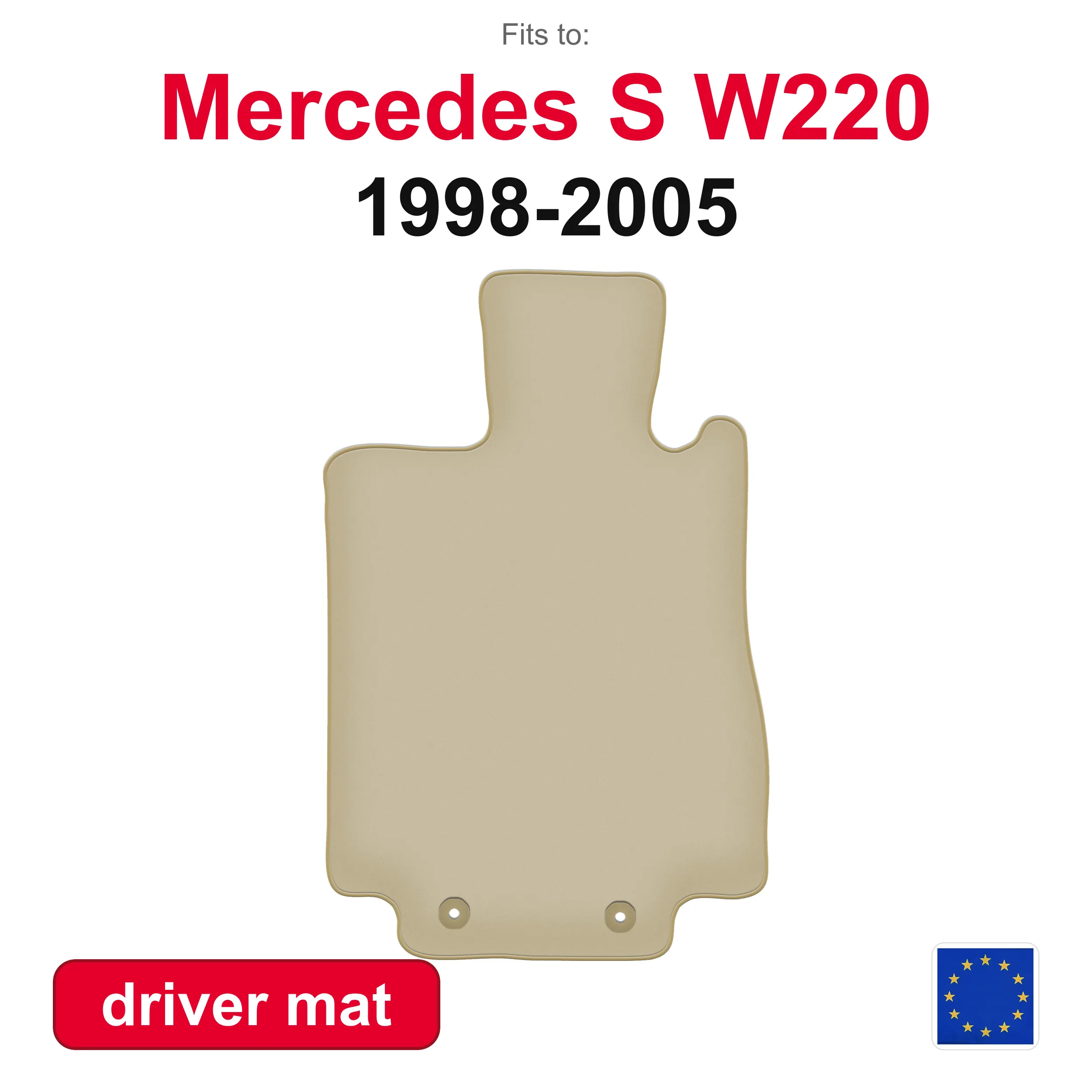 PREMIUM automat voor Mercedes S W220 lang (1998-2005) -beige (1 stuk)