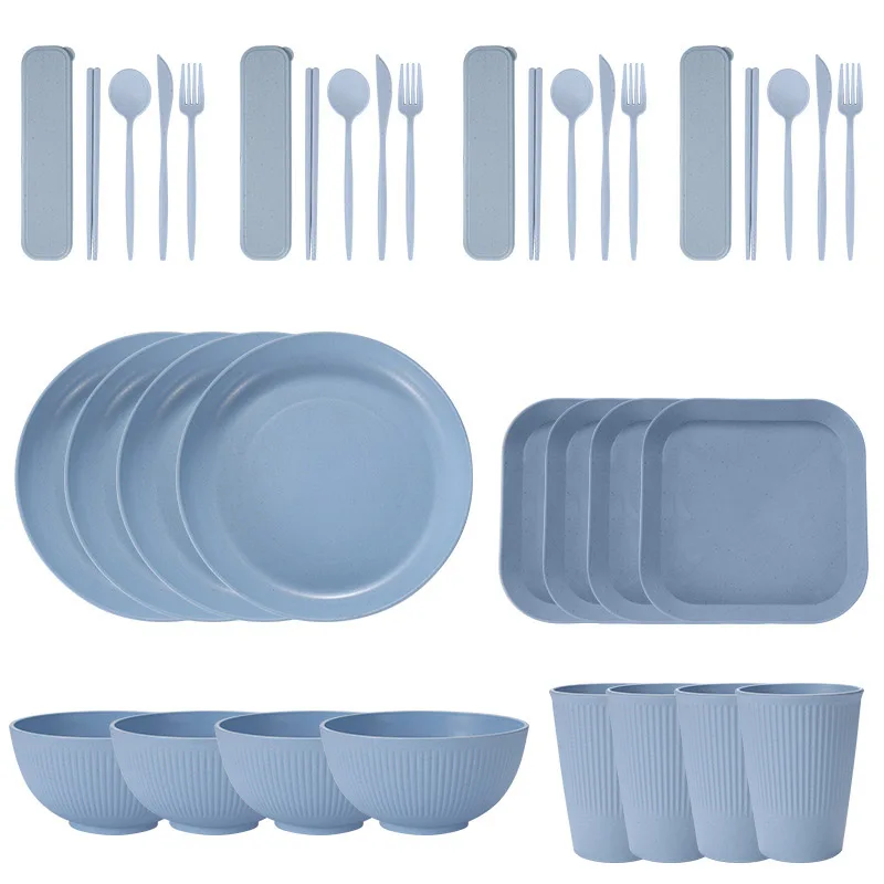 36-Piece Wheat Straw Dinnerware Set 15