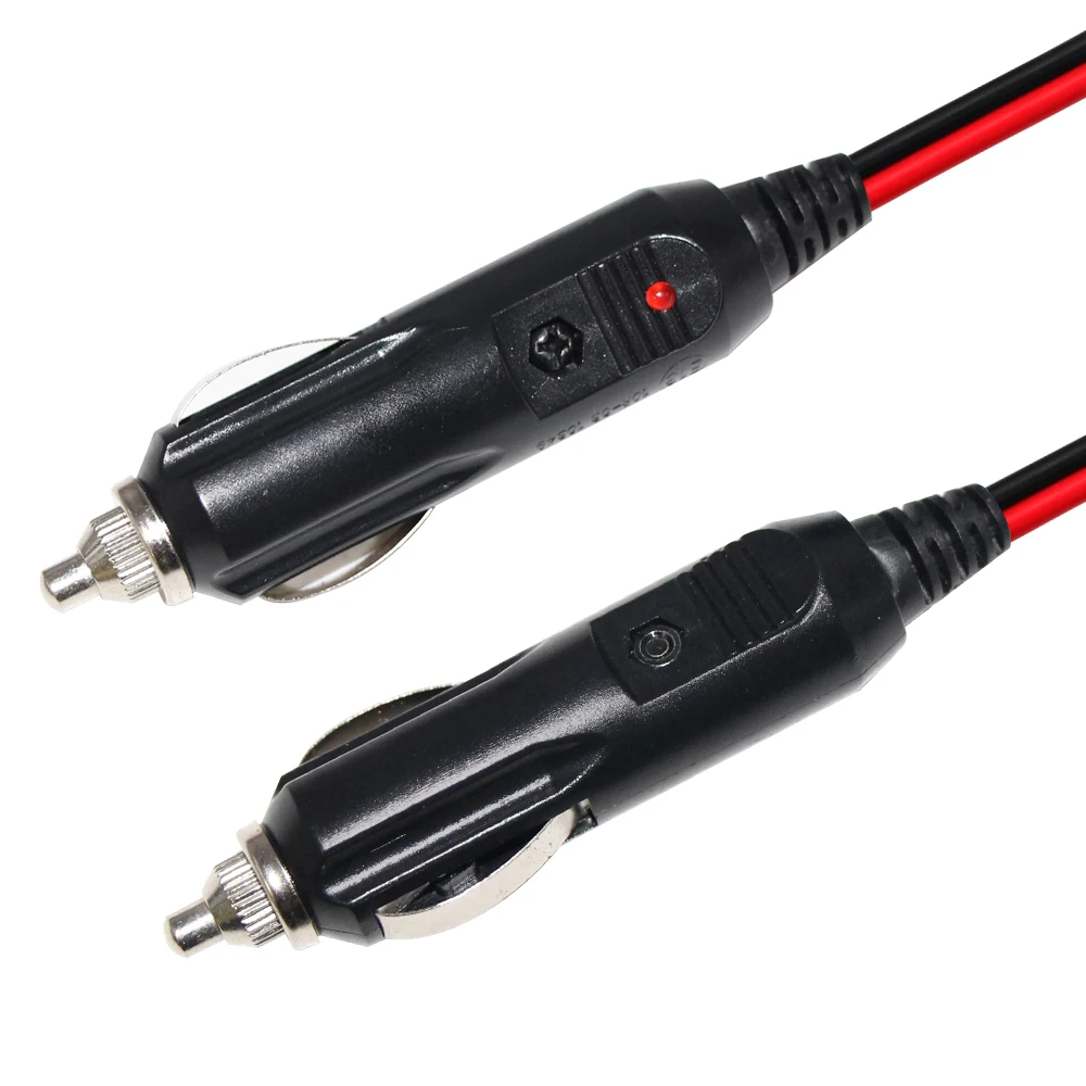 Car Cigar Electric Plug  with Led Charger Power cord 24 Volt 10A Cigarette Lighter male to male Extension Cable