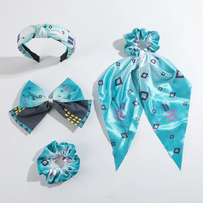 New Hatsune Miku Japanese Anime Hair Accessories, Bow Headband, Scrunchies & Cute Hair Clips Cosplay Hair Ornaments view 2