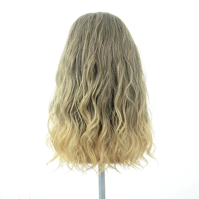 Perruque longue bouclée blonde brune pour hommes avec barbe pour cosplay, cheveux synthétiques résistants à la chaleur pour costume de super-héros, fête d'Halloween,