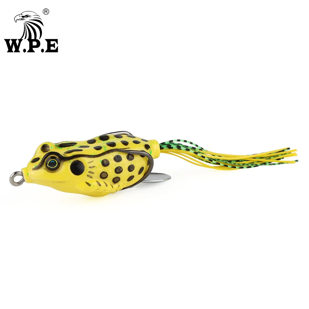 W.P.E Frog Lure 1pcs Soft Bait Topwater 6cm 15g Rubber Silicone Fishing Tackle Hollow Body Catfish Pike Snakehead Bass Lure