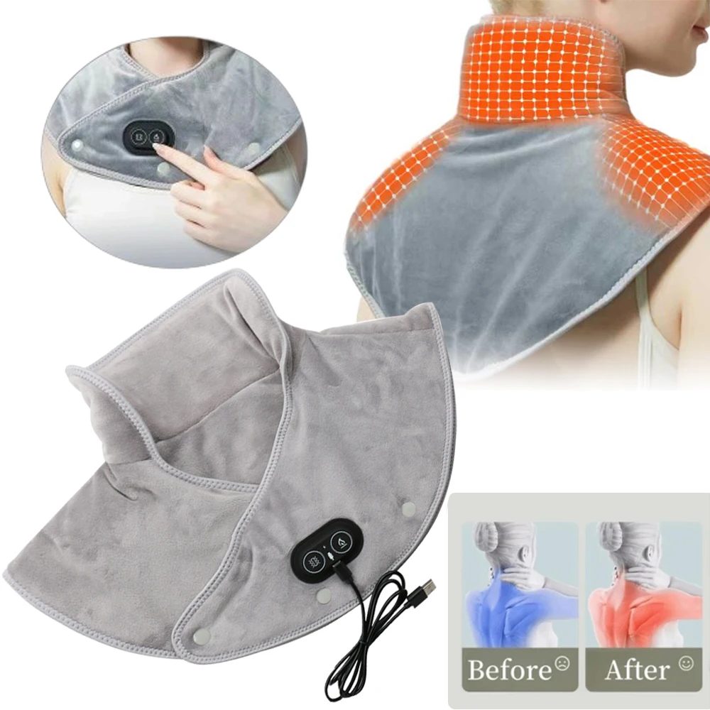 Electric Heating Shoulder Neck Pads Massager USB Cervical Brace Wrap Thermal Compress Relieve Fatigue Best Warm Back Brace Tools