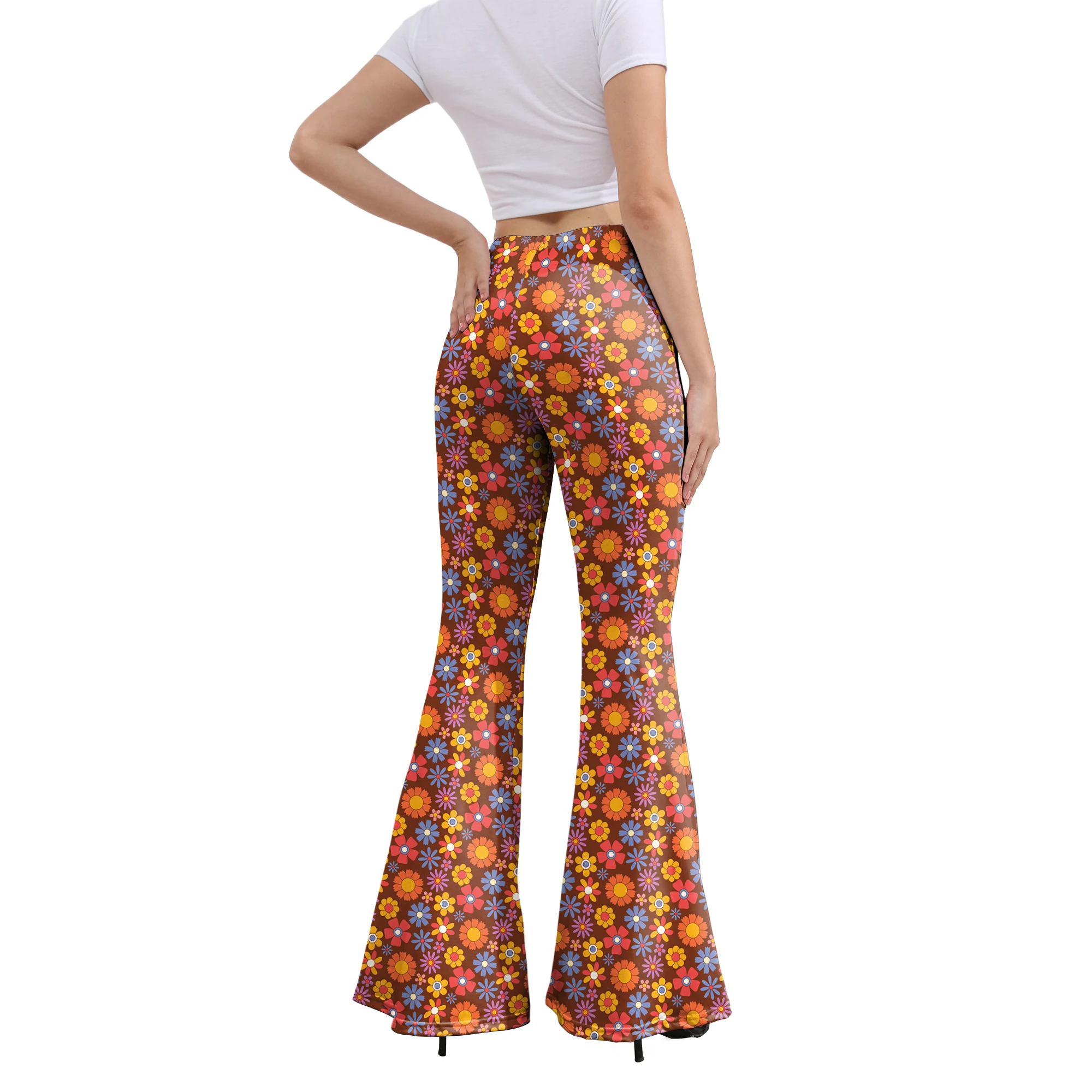 Zaw aland Damen hosen Schlag hosen Cosplay Retro 70er Jahre Disco Hosen Hippie Leggings mit hoher Taille Kleidung Damen Schlag hose