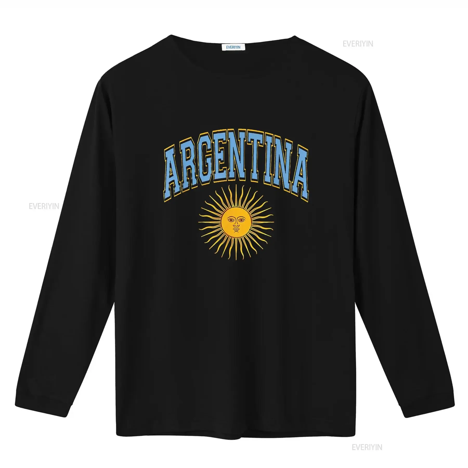 Argentina Varsity Sun Of May Light Blue Text Amber Comfortable  T Shirt for Women Stylish  vintage Washed designer clothes view 3