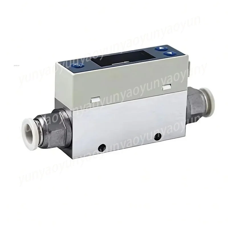 DC 24V Digital Thermal Gas Mass Flow Meter Sensor 0-200 Ml/min for Lab Use Compatible with Air/O2/N2/CO2