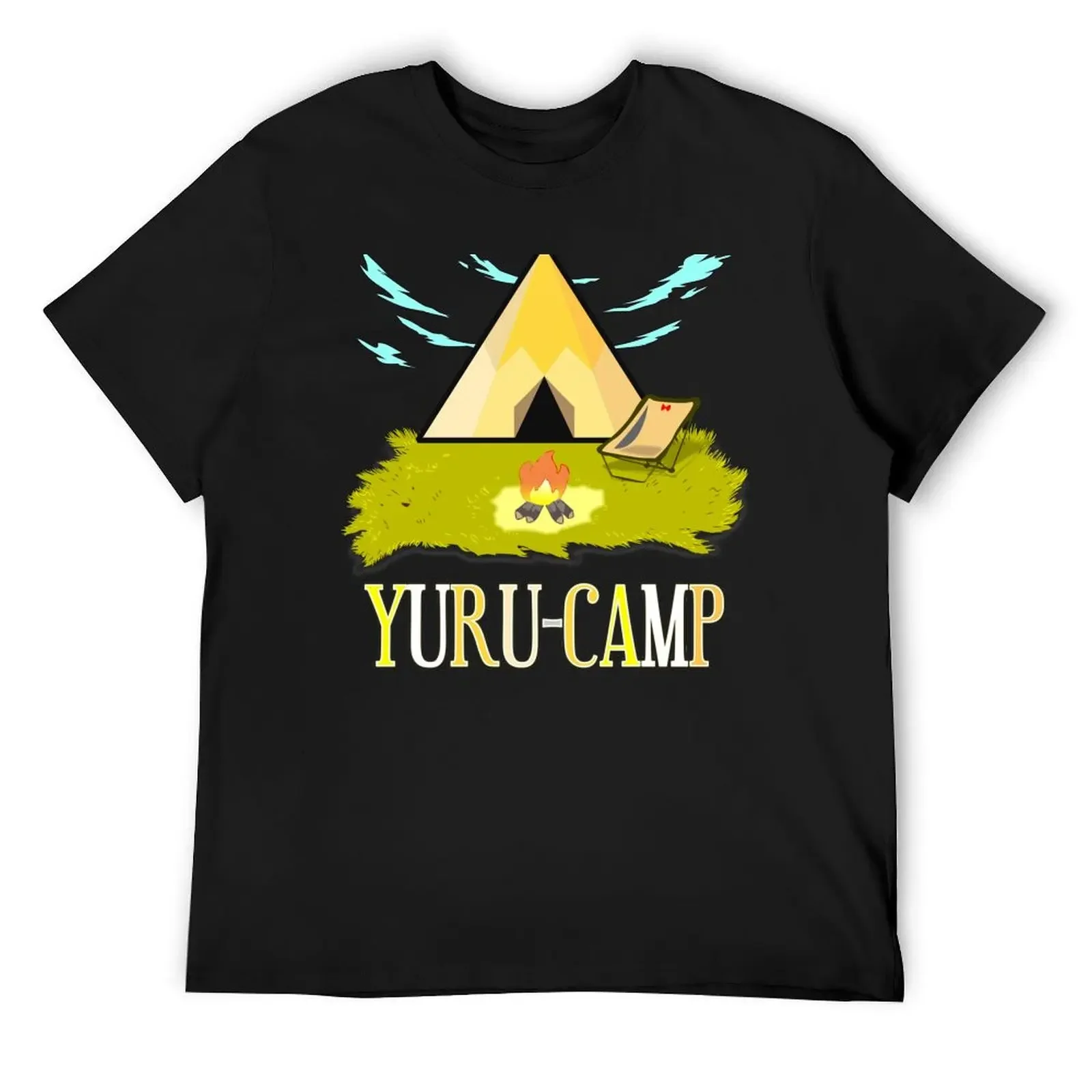 Yurucamp. Welcome to laid back camping! T-Shirt anime stuff animal prinfor boys Men's clothing