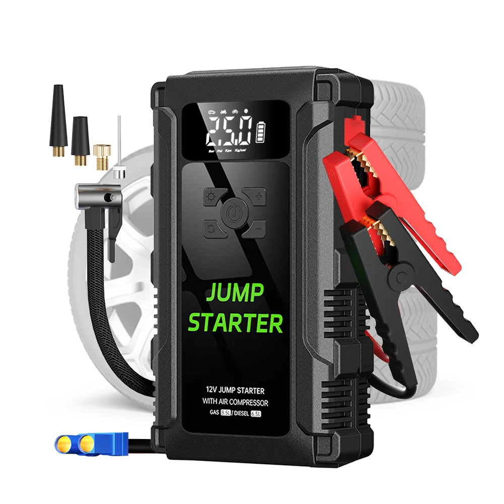 Air Compressor with Jump Starter for Car Battery Starter with Compressor Multi-function 3 in 1 Car Starters Jumper Kit for Car