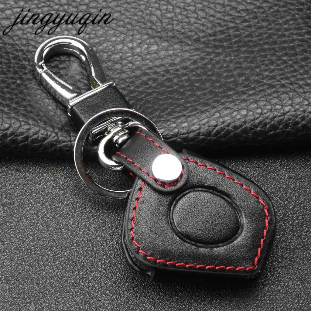 jingyuqin 1-przyciskowy skórzany pokrowiec pasujący do Renault Megane Clio Scenic 1 BN IR Remote Case Fob Shell Holder