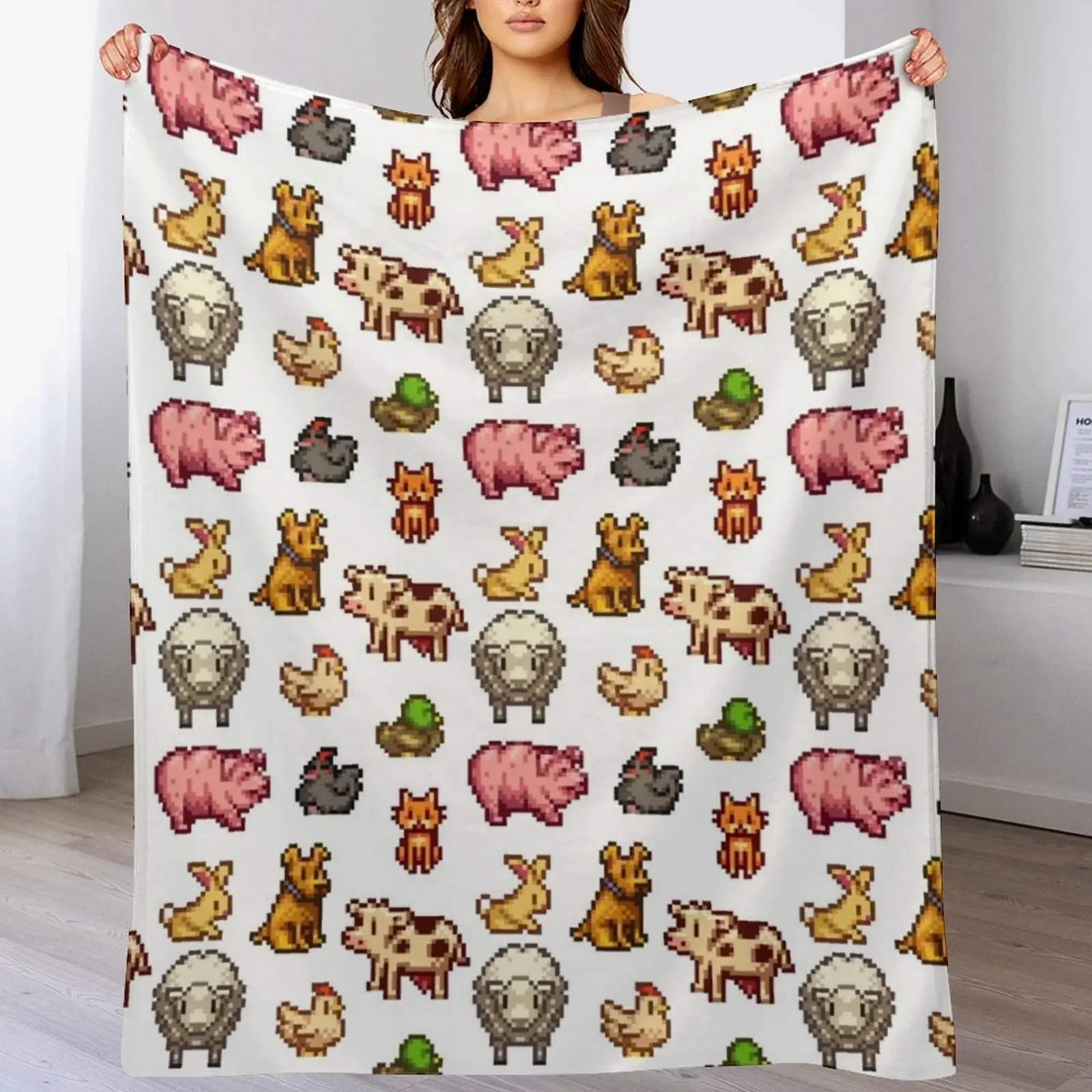

stardew valley animals Throw Blanket Tourist Blankets For Sofas Retros blankets ands Blankets