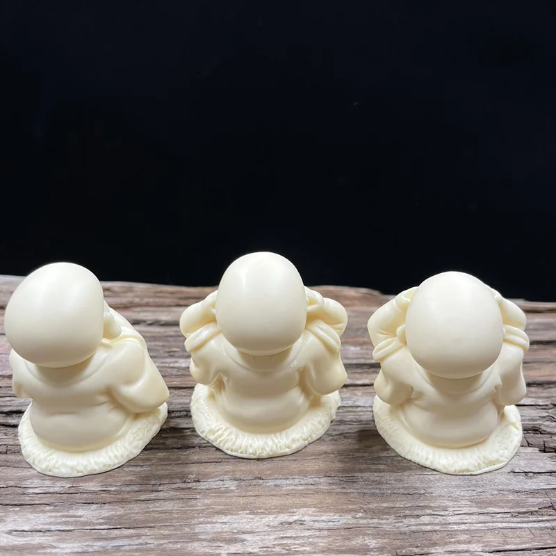 Three Little Monks Characters Statue Don\'t say, Don\'t look, Don\'t listen Art Sculpture Cute Home Room Office Car Decorations