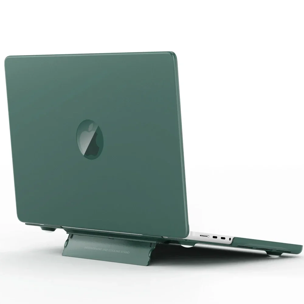 Matte Plastic Laptop Case For Macbook Air 15 Pro 16 14 13 M3 M2 M1 2024 2023 2022 2020 A2991 A2337 With Kickstand Back Cover